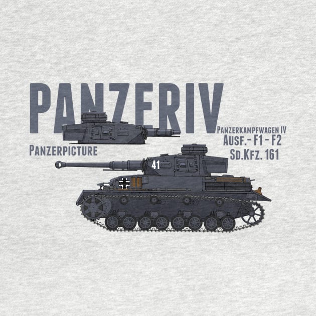 Panzer IV Ausf.F2 and F1 T-Shirt by Panzerpicture